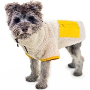 Wagwear Dog "Monkey Fleece Jacket" in Natural/Yellow in Size 12